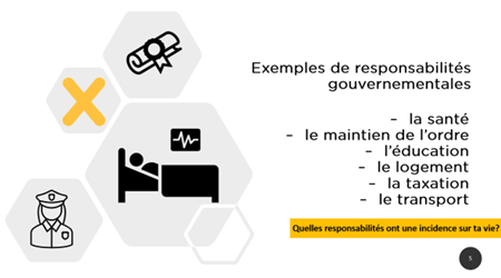 Les responsabilités du gouvernement diaporama